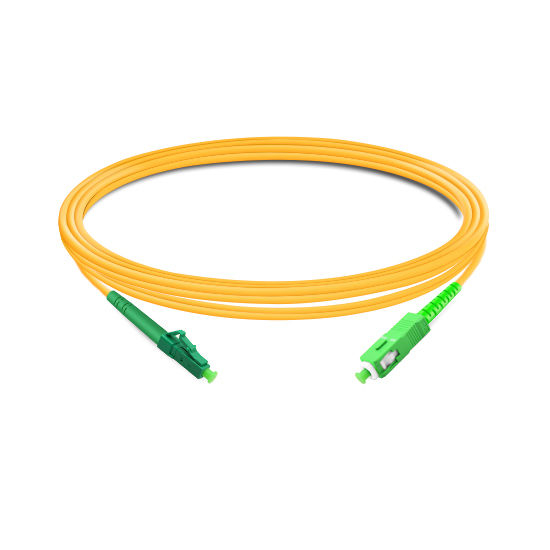 LC APC to SC APC Simplex OS2 SM PVC Fiber Optic Cable 2m | FiberMall