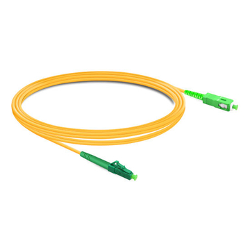 3m (10ft) Simplex OS2 Single Mode LC APC to SC APC PVC (OFNR) Fiber Optic Cable