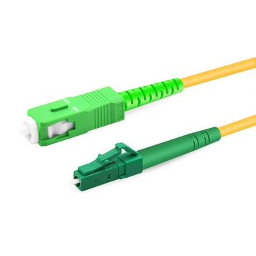 Câble fibre optique LC APC à SC APC PVC (OFNR) monomode 1 m (3 pi) Simplex OS2