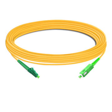 Cable de fibra óptica de 7 m (23 pies) Simplex OS2 LC APC monomodo a SC APC PVC (OFNR)