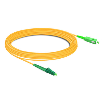 10 متر (33 أقدام) Simplex OS2 Single Mode LC APC to SC APC PVC (OFNR) Fiber Optic Cable