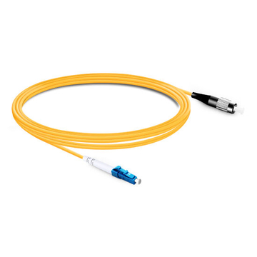 Cable de fibra óptica LC UPC a FC UPC PVC (OFNR) monomodo simplex OS5 de 16 m (2 pies)