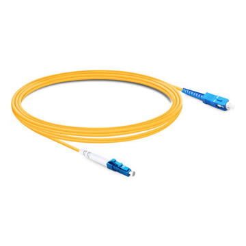 1m (3ft) Simplex OS2 Single Mode LC UPC to SC UPC LSZH Fiber Optic Cable