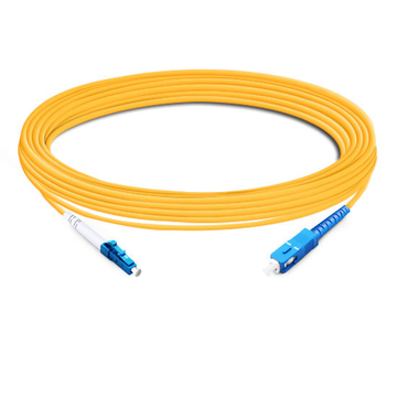 30m (98ft) Simplex OS2 Single Mode LC UPC to SC UPC PVC (OFNR) Fiber Optic Cable