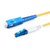 20m (66ft) Simplex OS2 Single Mode LC UPC to SC UPC PVC (OFNR) Fiber Optic Cable