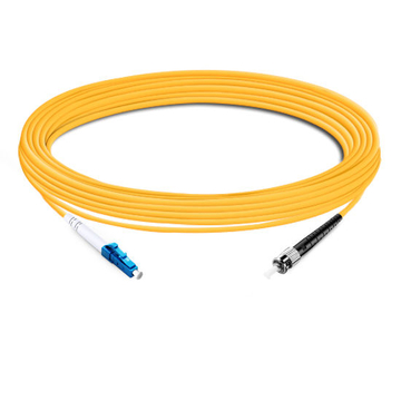Câble à fibre optique simple mode LC UPC vers ST UPC PVC (OFNR) 10 m (33 pi) Simplex OS2