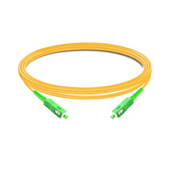 SC APC to SC APC Simplex OS2 SM PVC Fiber Optic Cable 2m | FiberMall