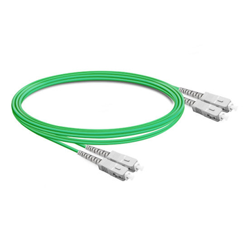 Cable de fibra óptica de 2 m (7 pies) dúplex OM5 multimodo SC UPC a SC UPC PVC (OFNR)
