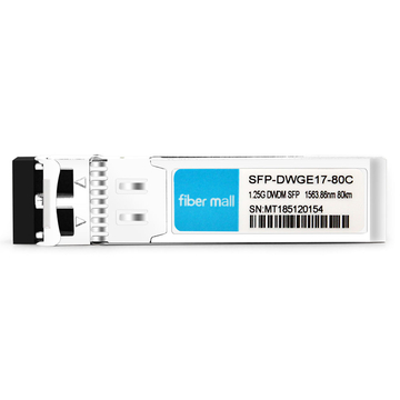 SFP-DWGE17-80C 1.25G DWDM SFP C17 100 جيجا هرتز 1563.86 نانومتر 80 كيلومتر LC SMF DDM وحدة الإرسال والاستقبال