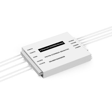 Módulo de caja de aluminio Mux de longitudes de onda de fibra única CCWDM pasiva 4CH 8 longitudes de onda (TX: 1470/1510/1550/1590nm RX: 1490/1530/1570/1610nm)