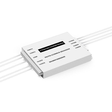 Módulo de caja de aluminio Mux de longitudes de onda de fibra única CCWDM pasivo 4 canales 8 longitudes de onda (TX: 1xx0/1xx0/1xx0/1xx0nm RX: 1xx0/1xx0/1xx0/1xx0nm)