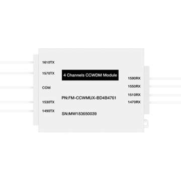 Passivo CCWDM Comprimentos de Onda de Fibra Única Mux Módulo de Caixa de Alumínio 4CH 8 Comprimentos de Onda (TX: 1490/1530/1570/1610nm RX: 1470/1510/1550/1590nm )