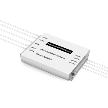 Módulo de caja de aluminio Mux de longitudes de onda de fibra única CCWDM pasiva 4CH 8 longitudes de onda (TX: 1490/1530/1570/1610nm RX: 1470/1510/1550/1590nm)