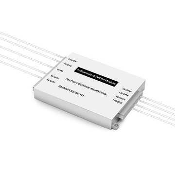 Módulo de caja de aluminio Mux de longitudes de onda de fibra única CCWDM pasivo 4 canales 8 longitudes de onda (TX: 1xx0/1xx0/1xx0/1xx0nm RX: 1xx0/1xx0/1xx0/1xx0nm)