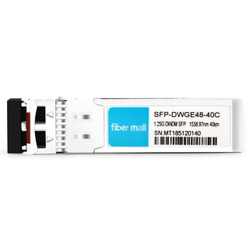 SFP-DWGE48-40C 1.25G DWDM SFP C48 100GHz 1538.97nm 40km LC SMF DDM Transceiver Module