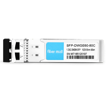 SFP-DWGE60-80C 1.25G DWDM SFP C60 100 ГГц 1529.55 нм 80 км LC SMF DDM модуль приемопередатчика