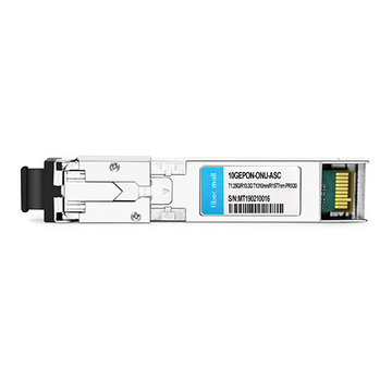 10GEPON-ONU-ASC Asymmetric 10GEPON ONU SFP+ TX-1.25G/RX-10.3G TX-1310nm/RX-1577nm PR30 SC DDM 0°C~70°C Optical Transceivers