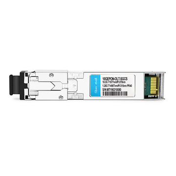 10GEPON-OLT-SGCS Symmetric 10GEPON OLT and 1.25G EPON OLT in an SFP+ Housing TX: 1577nm (10.3G)/1490nm (1.25G) RX: 1270nm (10.3G)/1310nm (1.25G) PR40 SC DDM Optical Transceivers