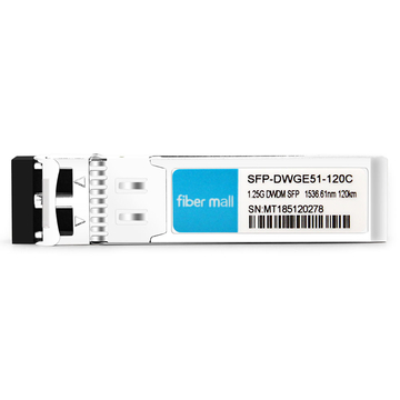 SFP-DWGE51-120C 1.25G DWDM SFP C51 100GHz 1536.61nm 120km LC SMF DDM Transceiver Module