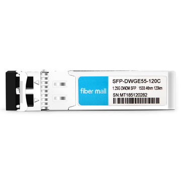 SFP-DWGE55-120C 1.25G DWDM SFP C55 100GHz 1533.46nm 120km LC SMF DDM Módulo transceptor