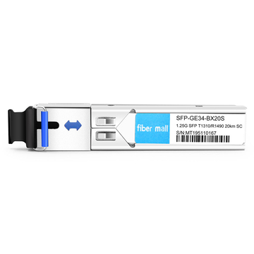 SFP-GE34-BX20S 1000Base BX BIDI SFP TX1310nm / RX1490nm 20km SC SMF DDM وحدة الإرسال والاستقبال