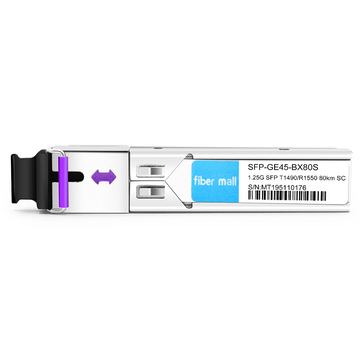 SFP-GE45-BX80S 1000Base BX BIDI SFP TX1490nm / RX1550nm 80 km SC SMF DDM-Transceiver-Modul