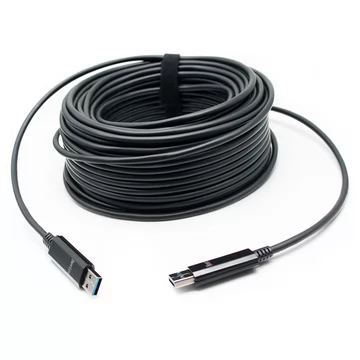 25 metros (82 pies) USB 3.0 （No compatible con USB 2.0) Cables ópticos activos 5G tipo A, conectores USB AOC macho a macho