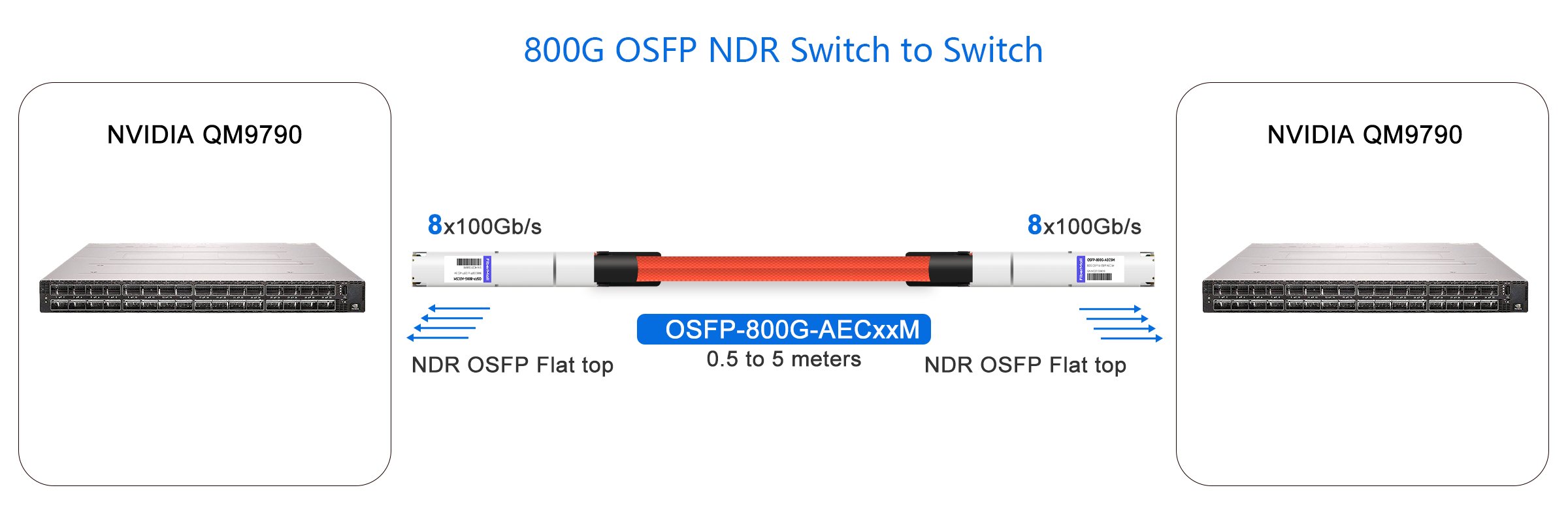 80OG OSFP NDR Switch to Switch