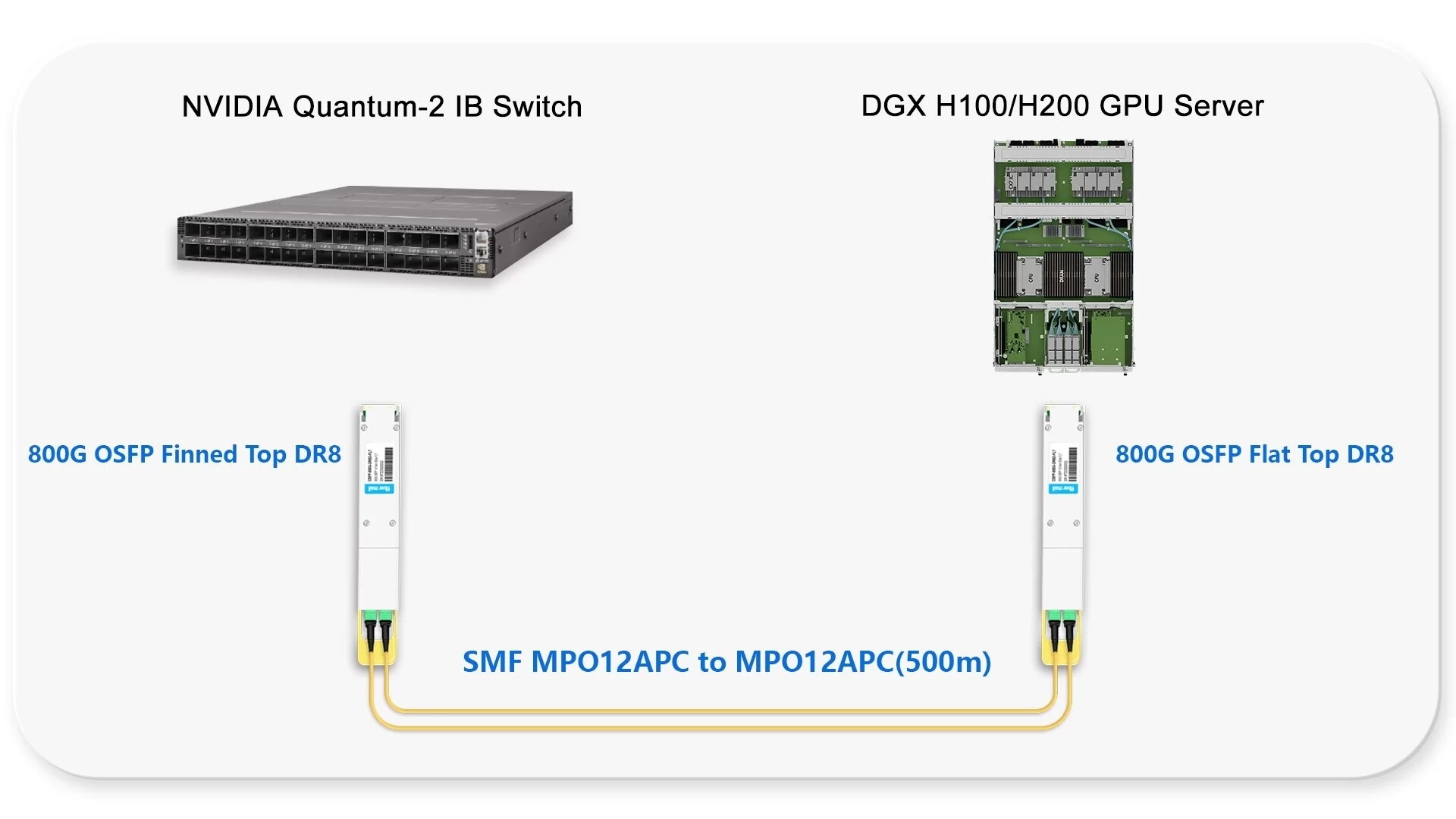 800G NDR Switch to DGX H100/H200