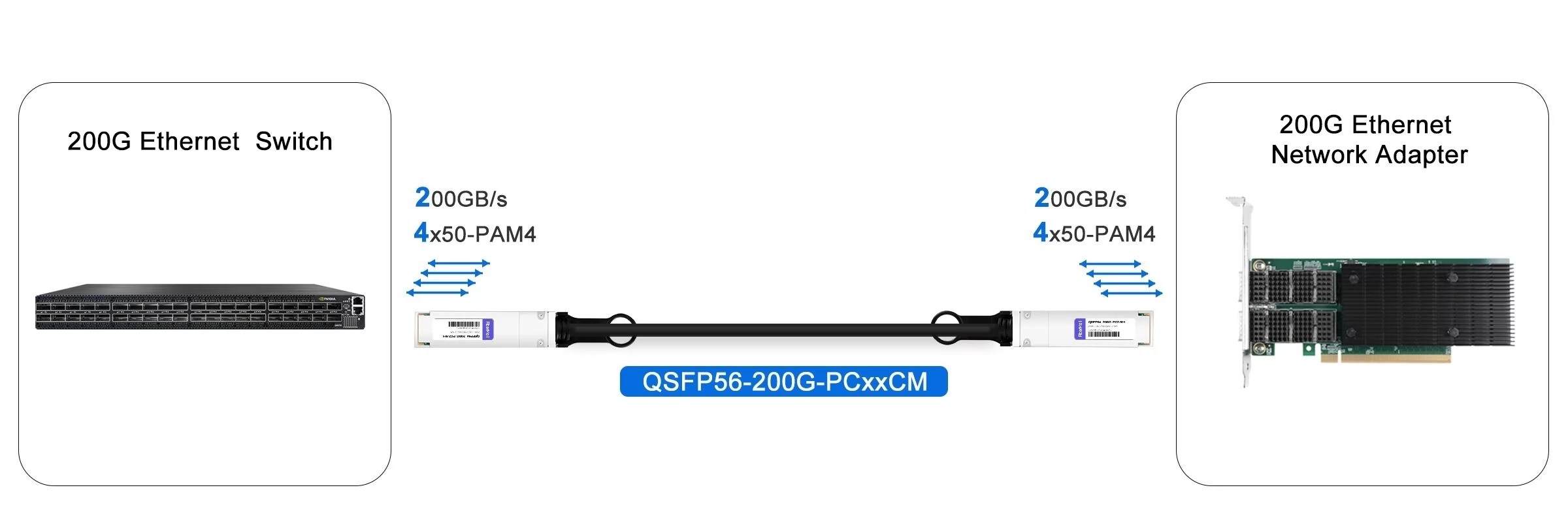 200G Ethernet Switch to NIC Links